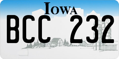 IA license plate BCC232