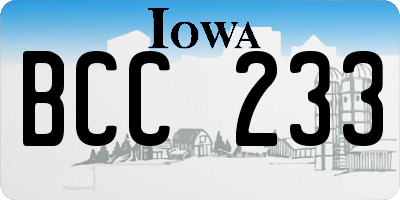 IA license plate BCC233