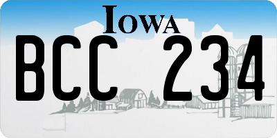 IA license plate BCC234