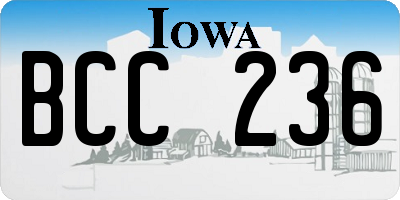 IA license plate BCC236