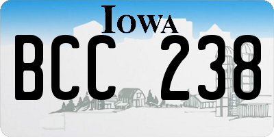 IA license plate BCC238