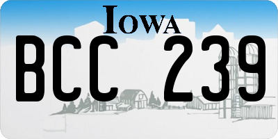 IA license plate BCC239