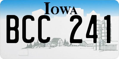 IA license plate BCC241