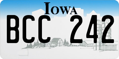 IA license plate BCC242
