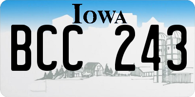 IA license plate BCC243
