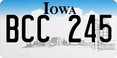IA license plate BCC245