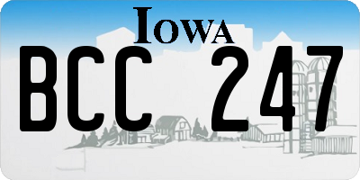 IA license plate BCC247