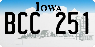 IA license plate BCC251