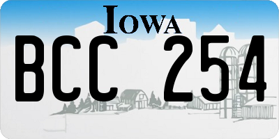 IA license plate BCC254