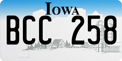IA license plate BCC258