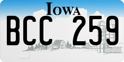 IA license plate BCC259