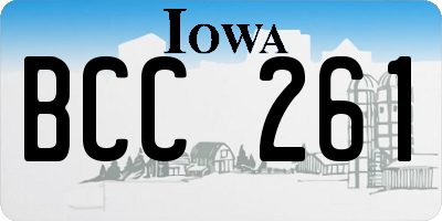 IA license plate BCC261