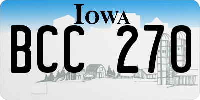 IA license plate BCC270