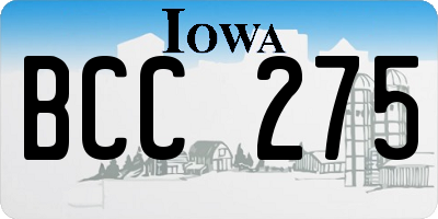 IA license plate BCC275