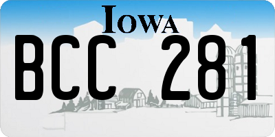 IA license plate BCC281
