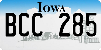 IA license plate BCC285