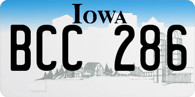 IA license plate BCC286
