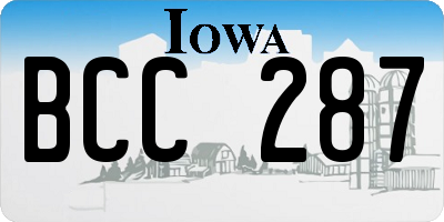 IA license plate BCC287