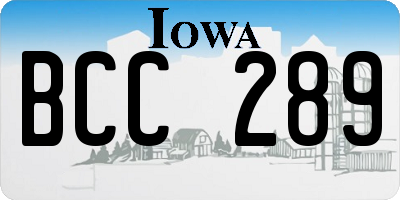 IA license plate BCC289