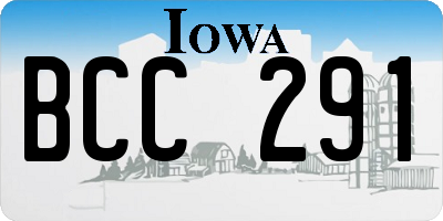 IA license plate BCC291