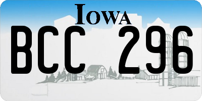 IA license plate BCC296