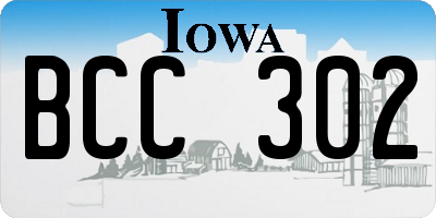 IA license plate BCC302