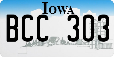 IA license plate BCC303