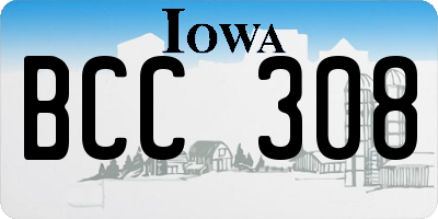 IA license plate BCC308