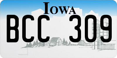 IA license plate BCC309