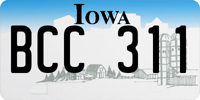 IA license plate BCC311
