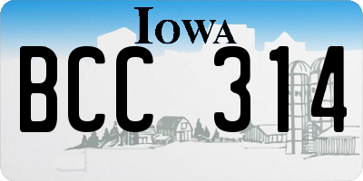 IA license plate BCC314