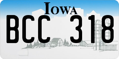 IA license plate BCC318