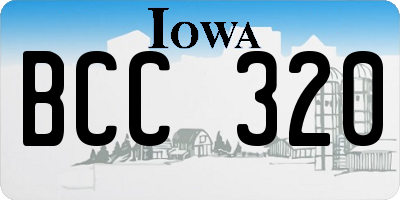 IA license plate BCC320