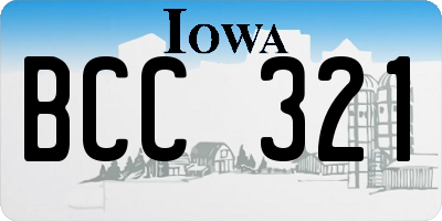 IA license plate BCC321