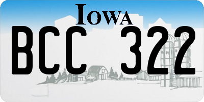 IA license plate BCC322