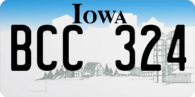 IA license plate BCC324