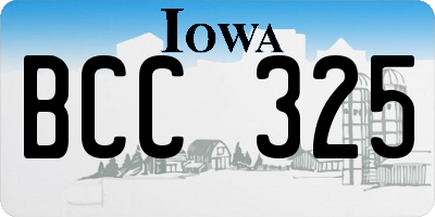 IA license plate BCC325