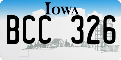 IA license plate BCC326