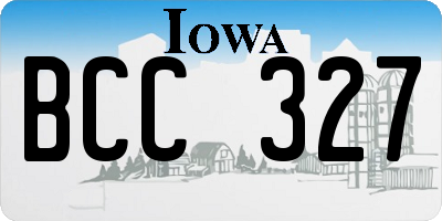 IA license plate BCC327