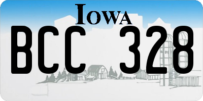 IA license plate BCC328