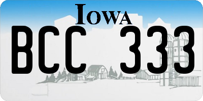 IA license plate BCC333