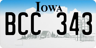 IA license plate BCC343