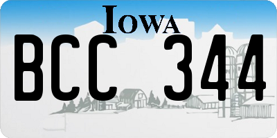 IA license plate BCC344