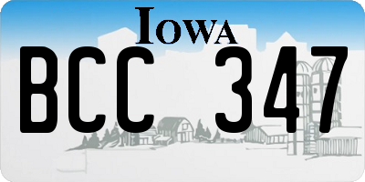 IA license plate BCC347