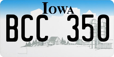 IA license plate BCC350