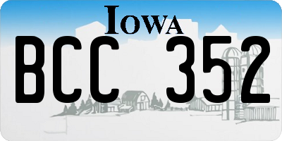 IA license plate BCC352