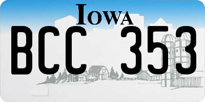 IA license plate BCC353
