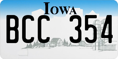 IA license plate BCC354