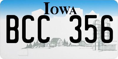 IA license plate BCC356