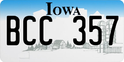 IA license plate BCC357